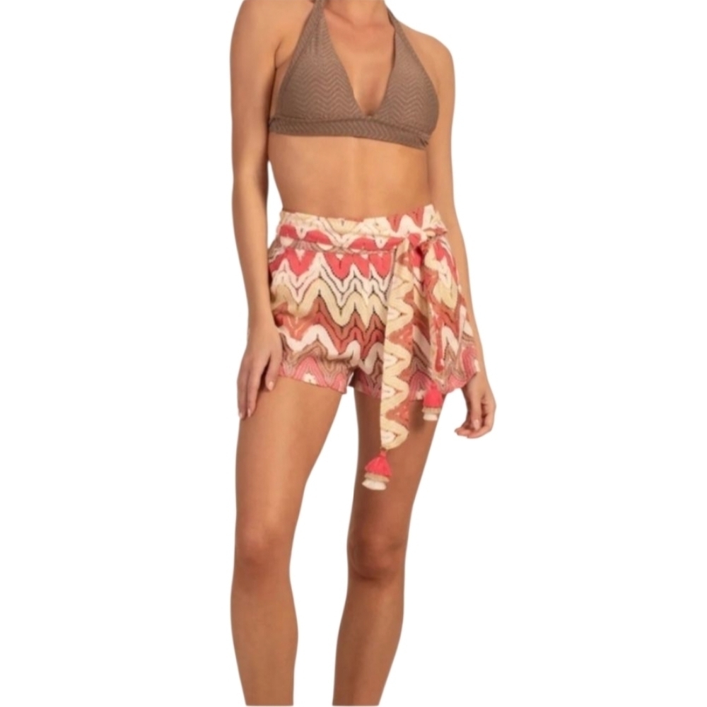 Trina Turk Palisades Chevron Crochet Cover-up Shorts White Geranium Size XS - Picture 5 of 16